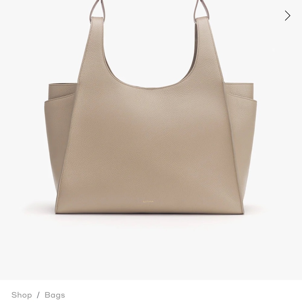 Cuyana Taupe Leather Tote